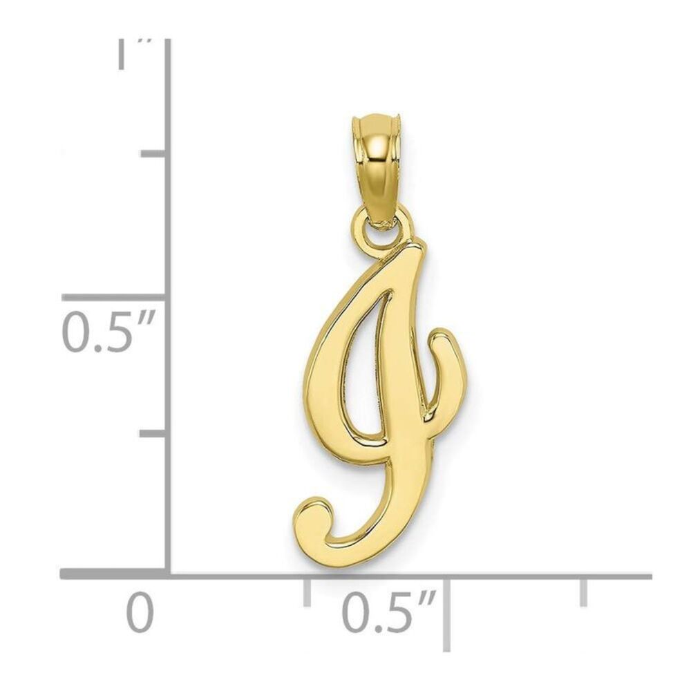 10k Yellow Gold Polished I Script Initial Charm - image 8